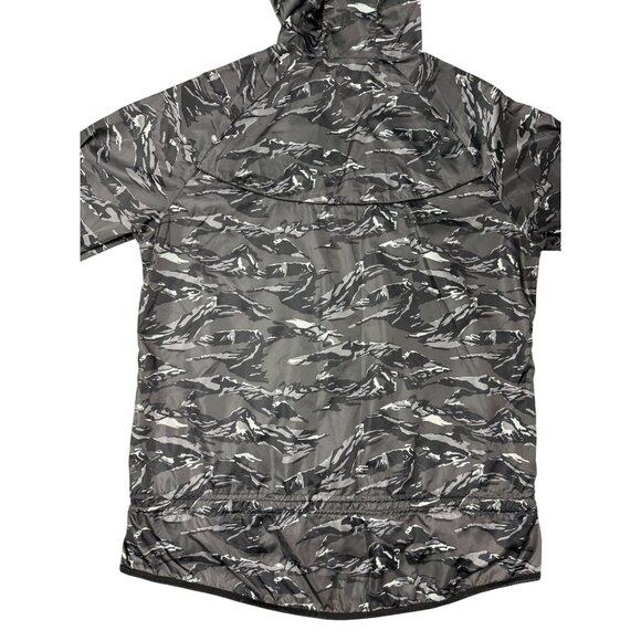 XXL WOMENS Nike Packable Jacket Black Gray Camo Windrunner Windbreaker Hood Zip - Picture 9 of 14